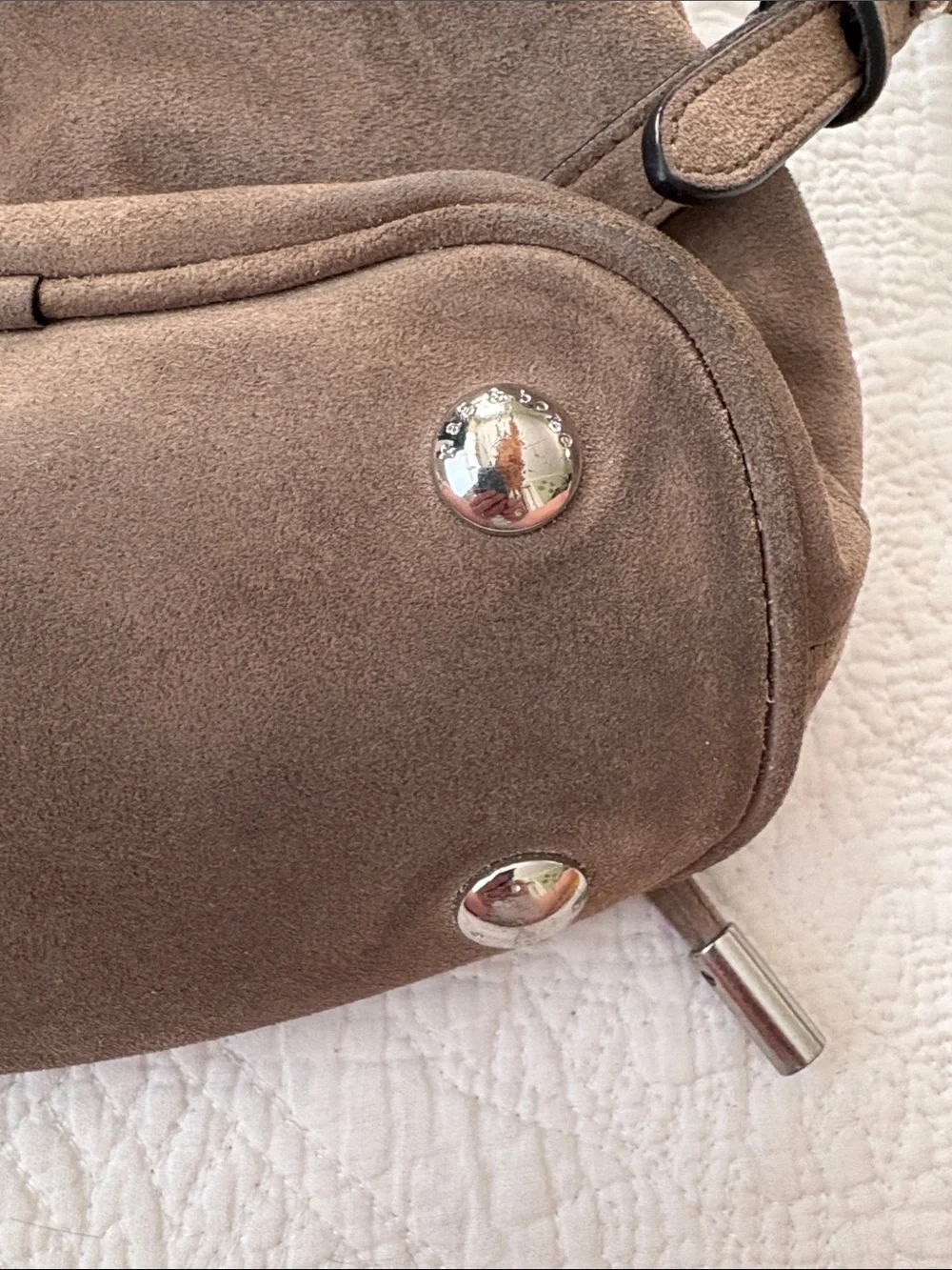 Rag and Bone Pilot Mini Backpack Taupe woven suede. Decent shape